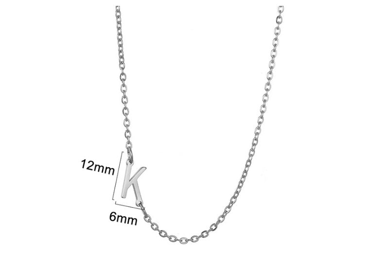 Women's 26 Initial Letter Necklace Simple Clavicle Chain