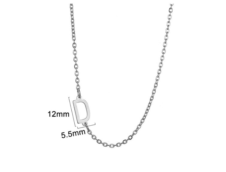 Women's 26 Initial Letter Necklace Simple Clavicle Chain