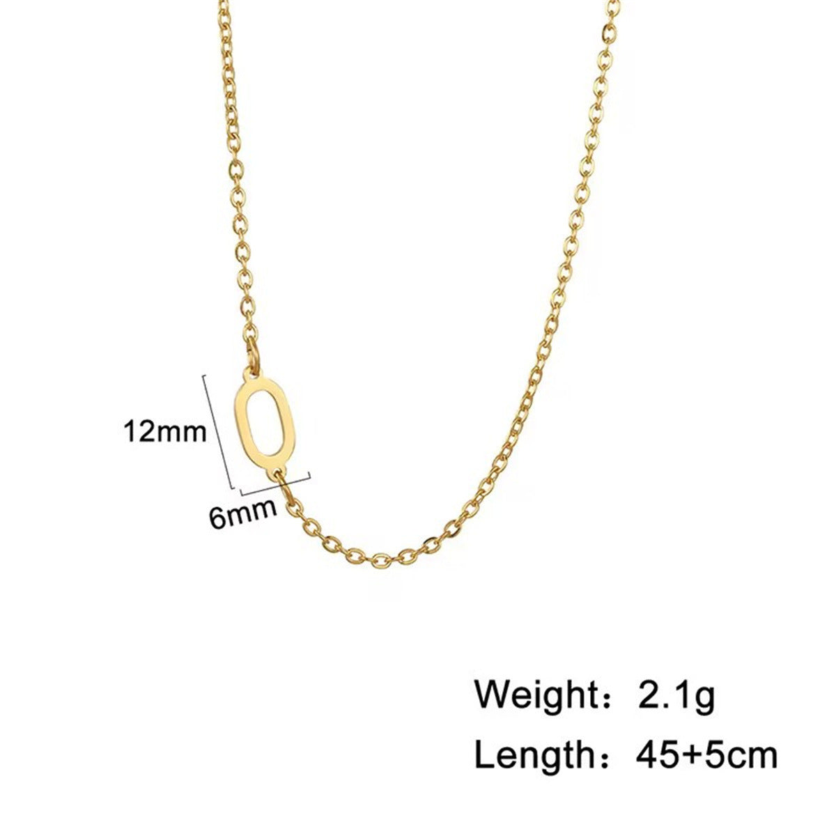 Women's 26 Initial Letter Necklace Simple Clavicle Chain