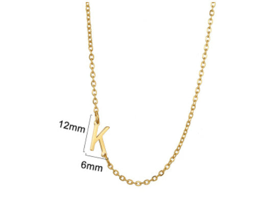 Women's 26 Initial Letter Necklace Simple Clavicle Chain
