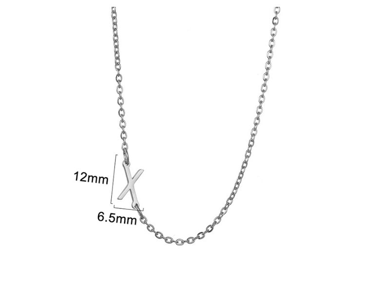 Women's 26 Initial Letter Necklace Simple Clavicle Chain