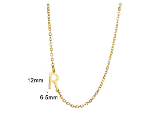 Women's 26 Initial Letter Necklace Simple Clavicle Chain