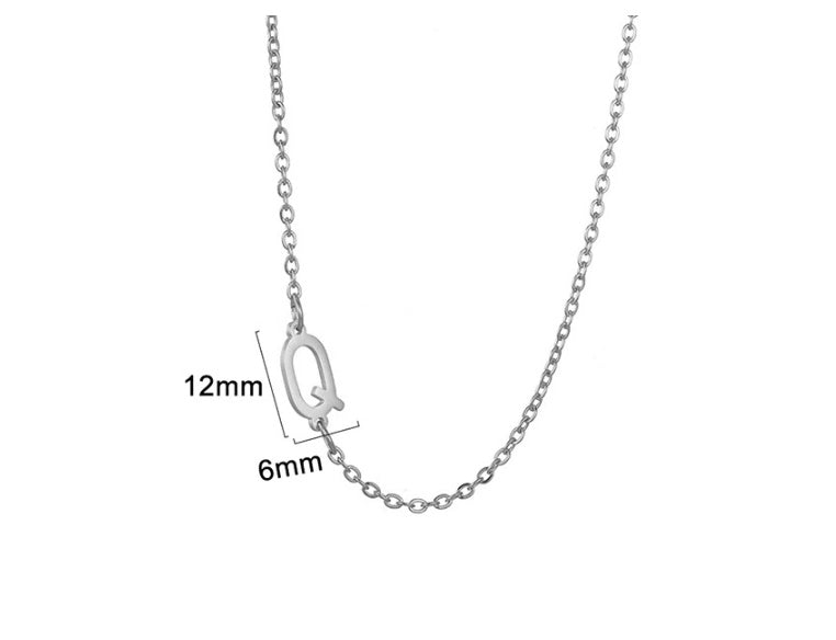 Women's 26 Initial Letter Necklace Simple Clavicle Chain