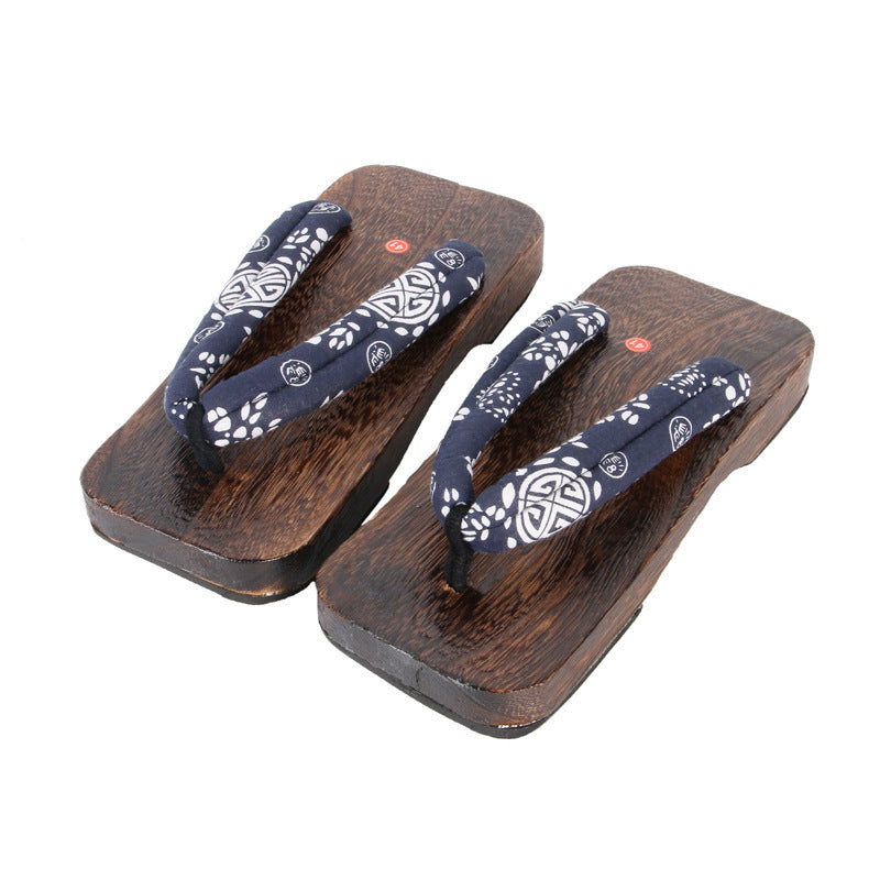 Flat Heel Burnt Paulownia Men's Clogs Slippers
