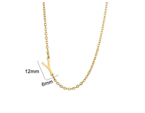 Women's 26 Initial Letter Necklace Simple Clavicle Chain