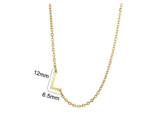 Women's 26 Initial Letter Necklace Simple Clavicle Chain