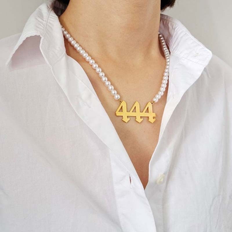 Affordable Luxury Stainless Steel Digital Pendant Necklace Simple