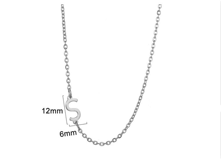 Women's 26 Initial Letter Necklace Simple Clavicle Chain