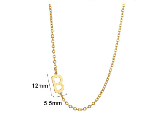 Women's 26 Initial Letter Necklace Simple Clavicle Chain