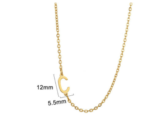 Women's 26 Initial Letter Necklace Simple Clavicle Chain
