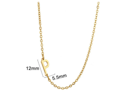 Women's 26 Initial Letter Necklace Simple Clavicle Chain