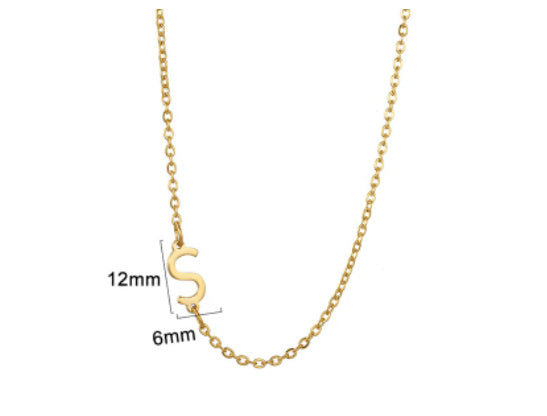 Women's 26 Initial Letter Necklace Simple Clavicle Chain