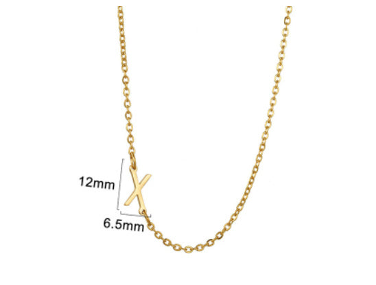 Women's 26 Initial Letter Necklace Simple Clavicle Chain