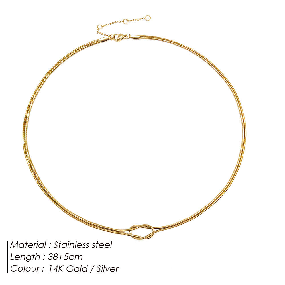 Knotted Snake Chain Couple Alloy Snake Bones Chain