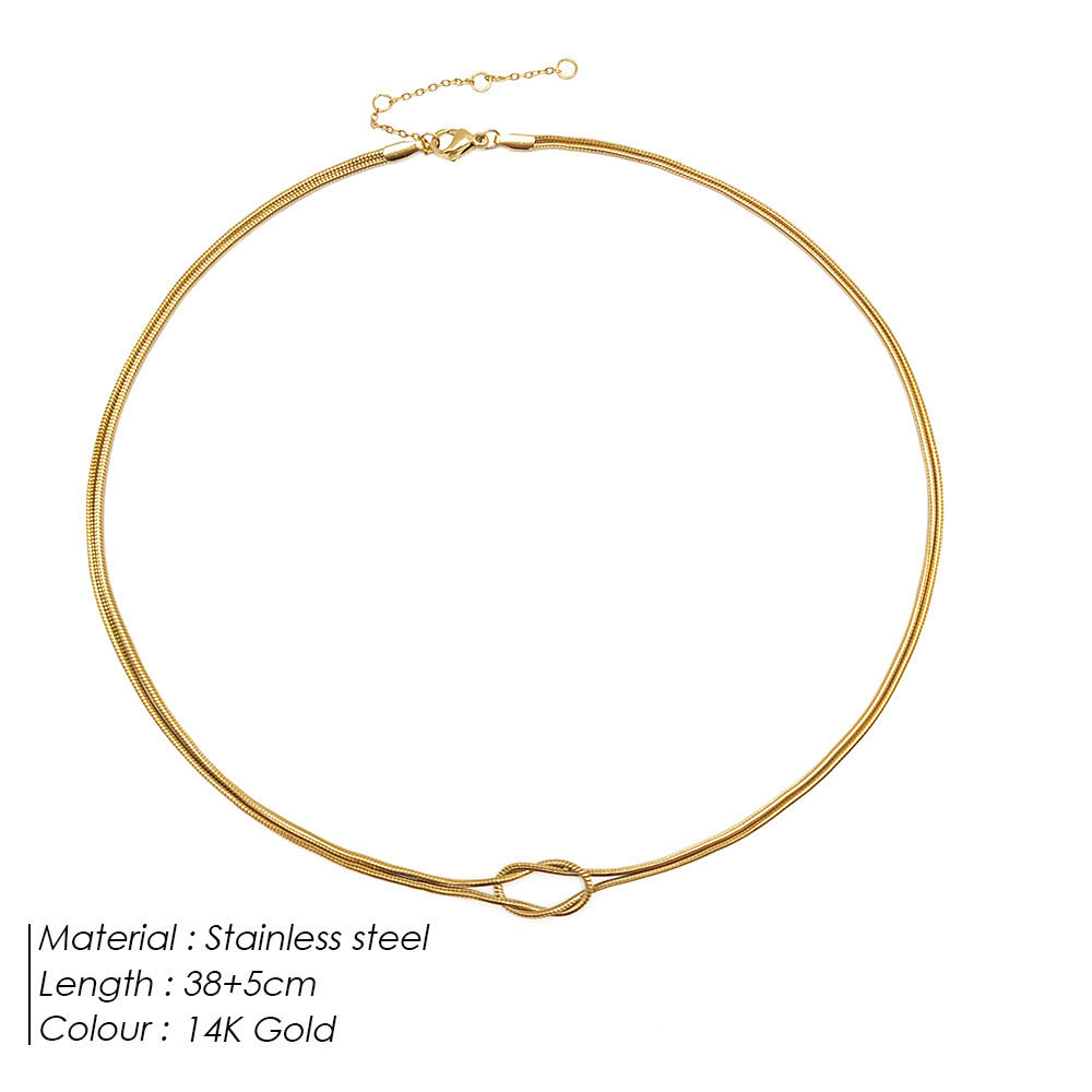 Knotted Snake Chain Couple Alloy Snake Bones Chain