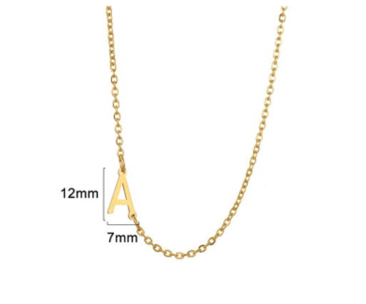 Women's 26 Initial Letter Necklace Simple Clavicle Chain