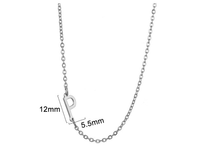 Women's 26 Initial Letter Necklace Simple Clavicle Chain