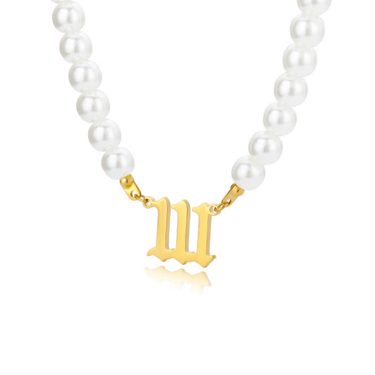 Affordable Luxury Stainless Steel Digital Pendant Necklace Simple