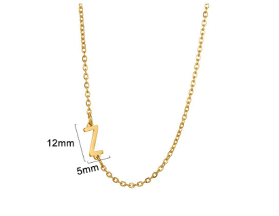 Women's 26 Initial Letter Necklace Simple Clavicle Chain