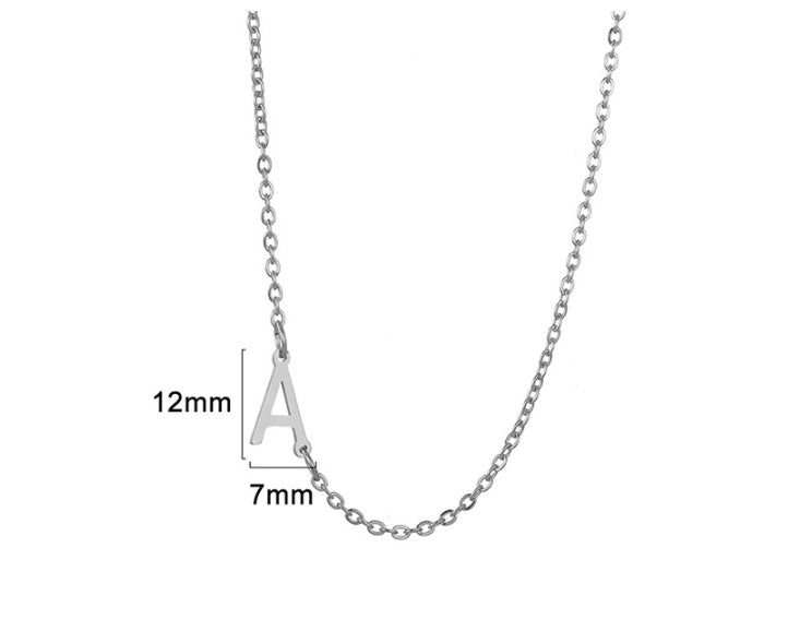 Women's 26 Initial Letter Necklace Simple Clavicle Chain