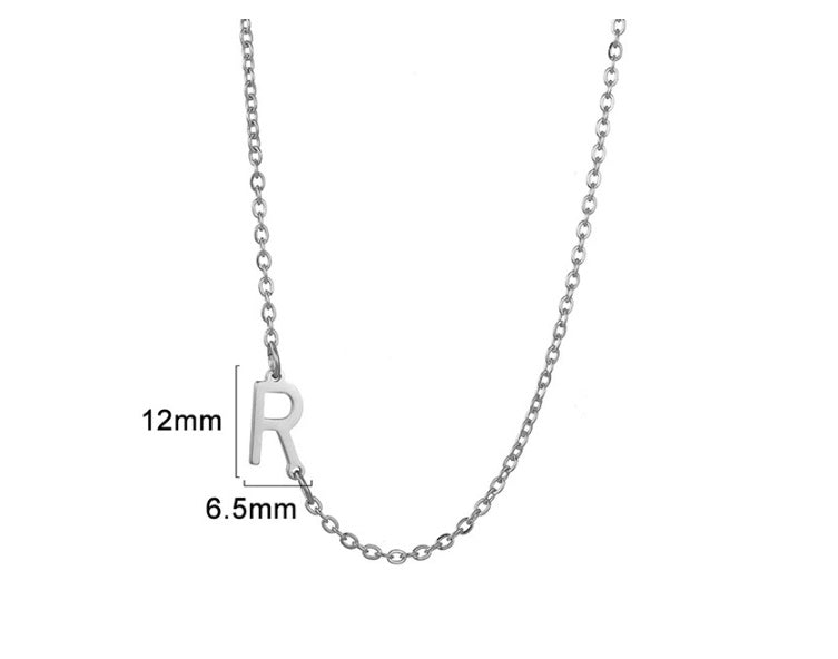 Women's 26 Initial Letter Necklace Simple Clavicle Chain