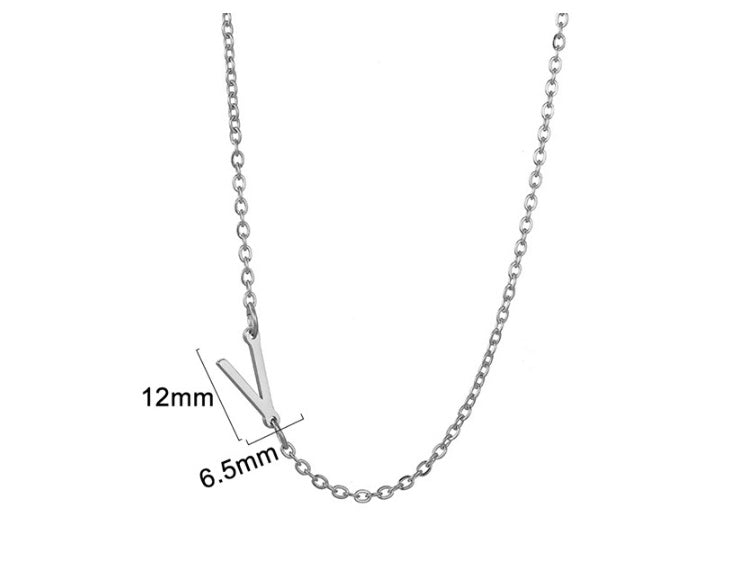 Women's 26 Initial Letter Necklace Simple Clavicle Chain