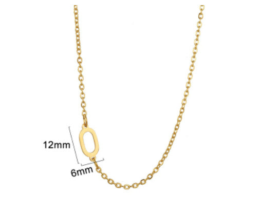 Women's 26 Initial Letter Necklace Simple Clavicle Chain