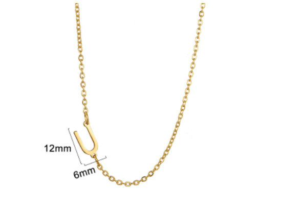 Women's 26 Initial Letter Necklace Simple Clavicle Chain