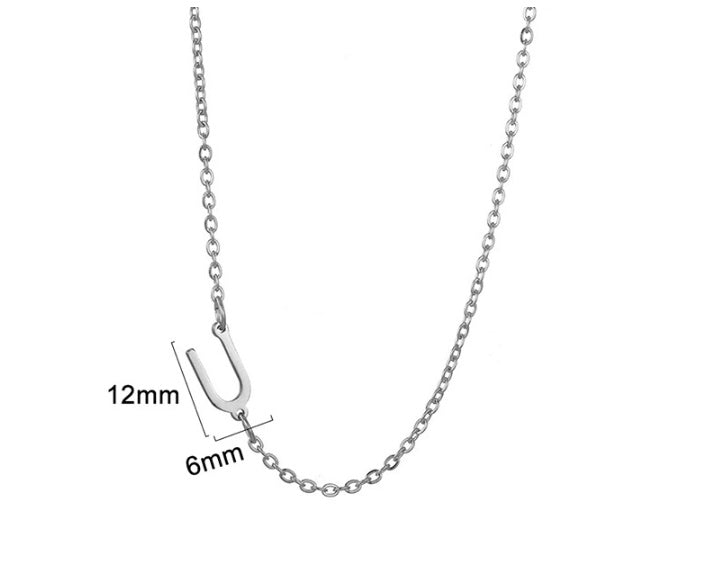 Women's 26 Initial Letter Necklace Simple Clavicle Chain
