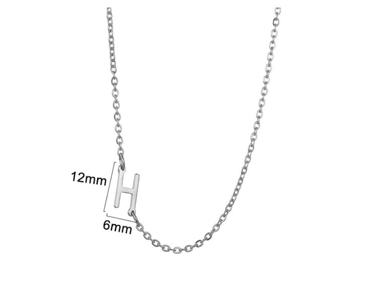 Women's 26 Initial Letter Necklace Simple Clavicle Chain