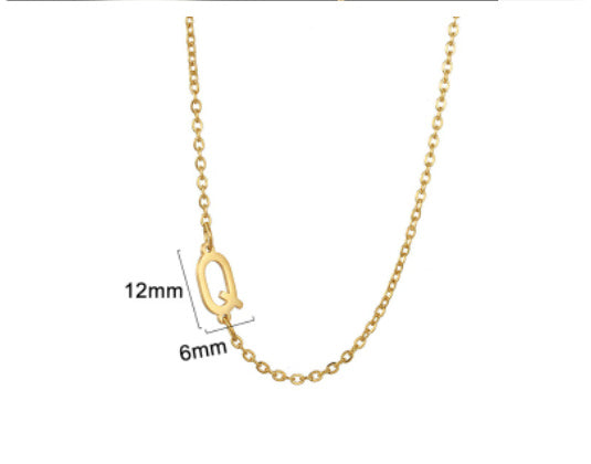Women's 26 Initial Letter Necklace Simple Clavicle Chain