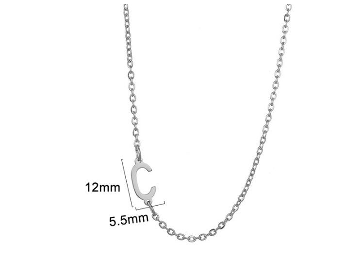 Women's 26 Initial Letter Necklace Simple Clavicle Chain