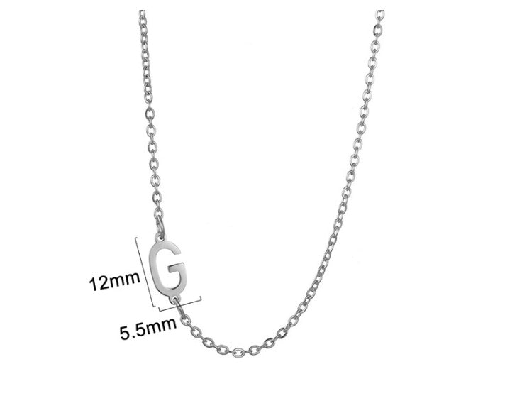 Women's 26 Initial Letter Necklace Simple Clavicle Chain