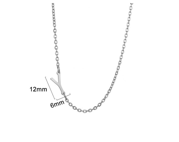 Women's 26 Initial Letter Necklace Simple Clavicle Chain