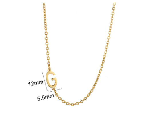 Women's 26 Initial Letter Necklace Simple Clavicle Chain