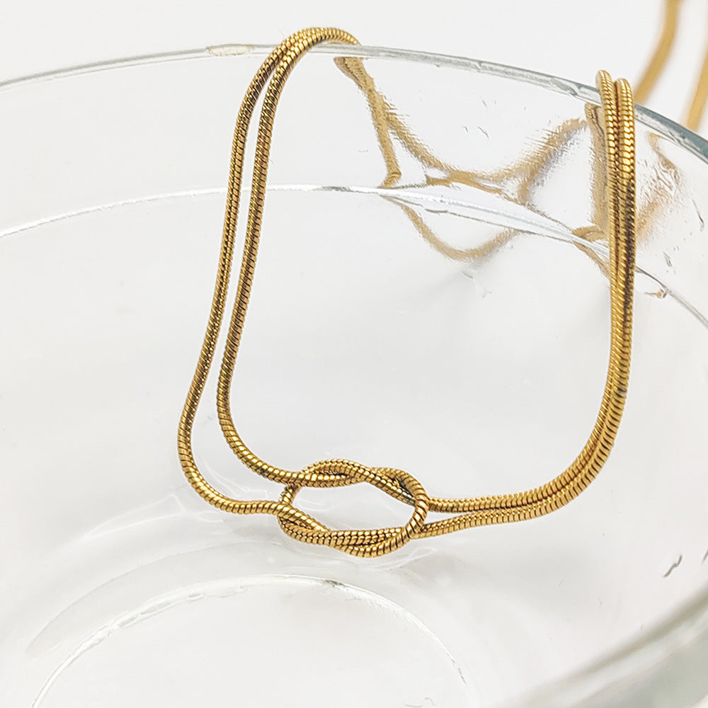 Knotted Snake Chain Couple Alloy Snake Bones Chain