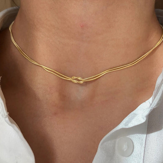 Knotted Snake Chain Couple Alloy Snake Bones Chain