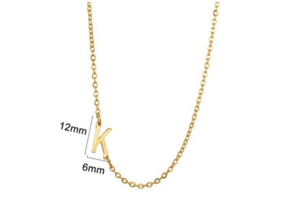 Women's 26 Initial Letter Necklace Simple Clavicle Chain
