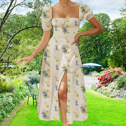 Fashion Floral Slim-fitting Sling Dress Women