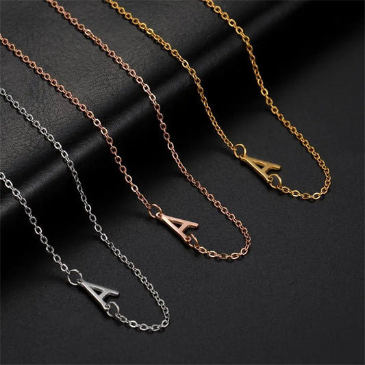 Women's 26 Initial Letter Necklace Simple Clavicle Chain