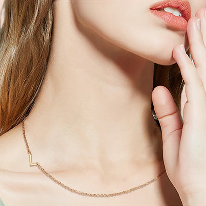 Women's 26 Initial Letter Necklace Simple Clavicle Chain