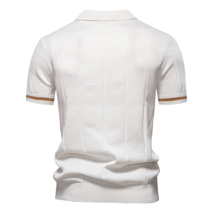 Men's Business Casual Woolen Polo Shirt
