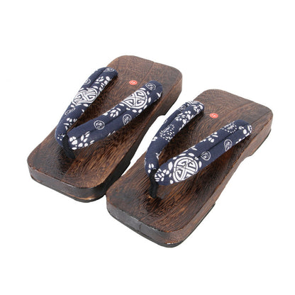 Flat Heel Burnt Paulownia Men's Clogs Slippers