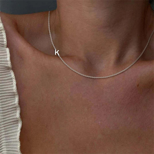 Women's 26 Initial Letter Necklace Simple Clavicle Chain