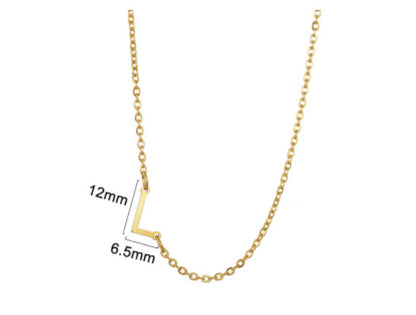 Women's 26 Initial Letter Necklace Simple Clavicle Chain