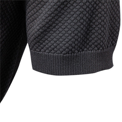 Pineapple Pattern Woolen Polo Shirt Men's Short Sleeve