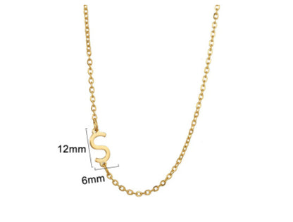 Women's 26 Initial Letter Necklace Simple Clavicle Chain