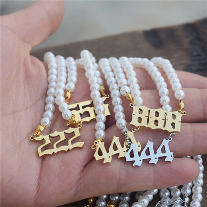 Affordable Luxury Stainless Steel Digital Pendant Necklace Simple