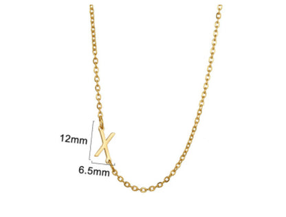 Women's 26 Initial Letter Necklace Simple Clavicle Chain