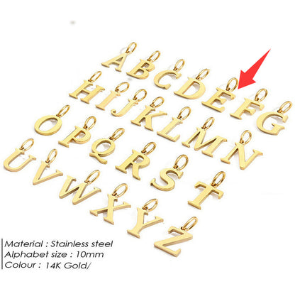 26-letter Hanging Stainless Steel Letter Necklace